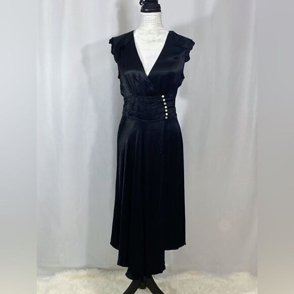 BA&SH Coralie Draped Asymmetric Dress size L - Picture 5 of 13